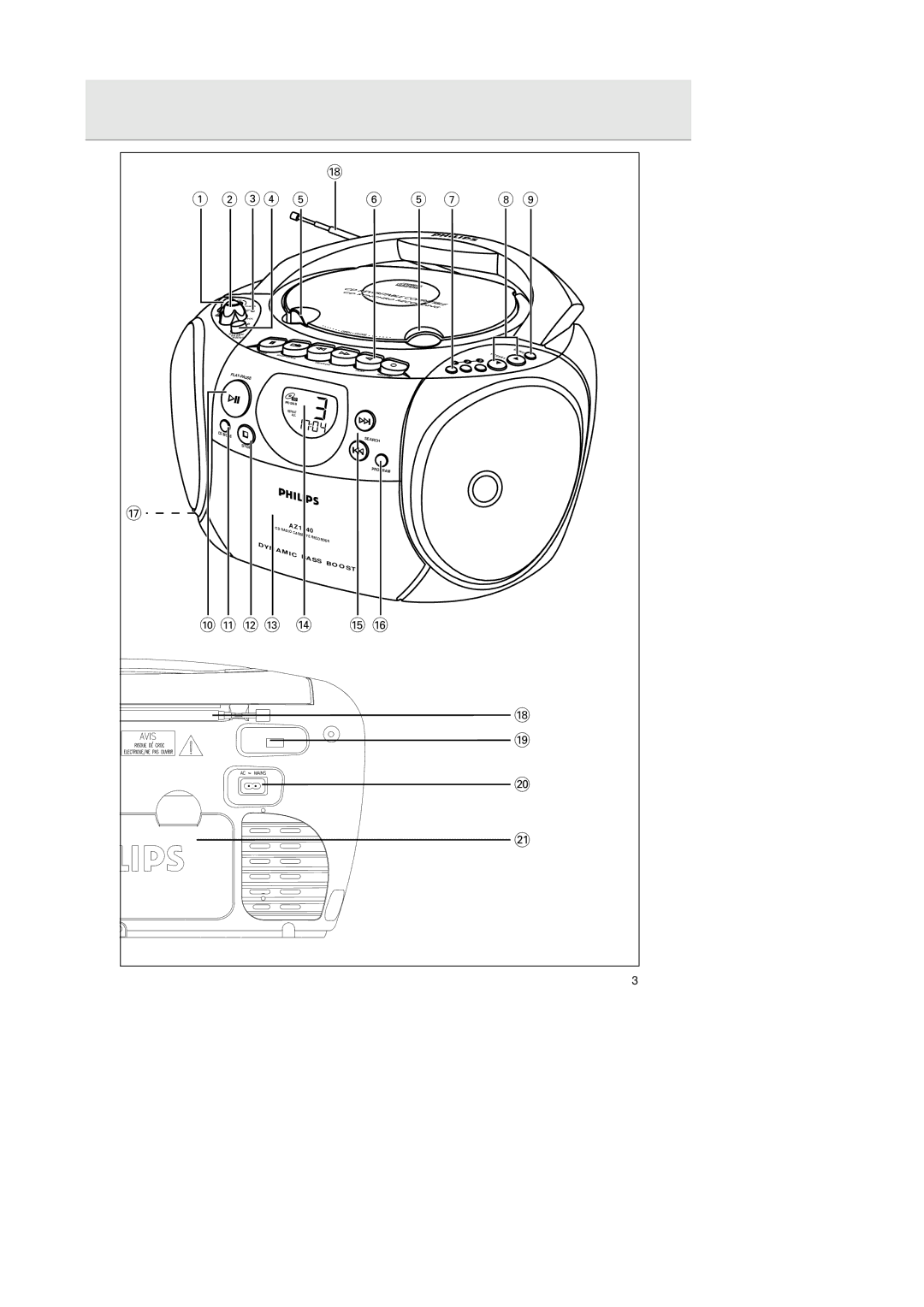 Philips AZ1142 manual @ # $ 