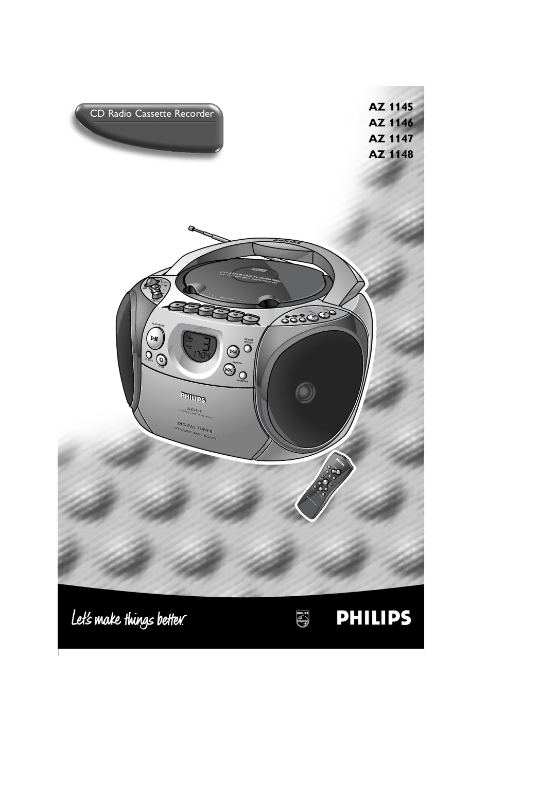 Philips AZ1148, AZ1147, AZ1146 manual AZ 1145 AZ 1146 AZ 1147 AZ 