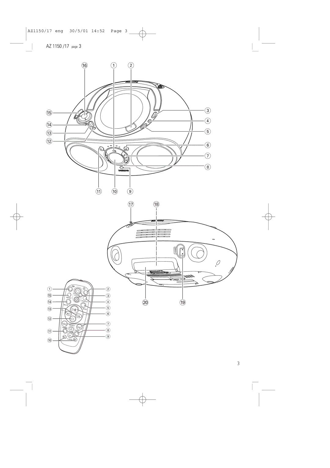 Philips AZ1150/17 manual AZ 1150 /17 