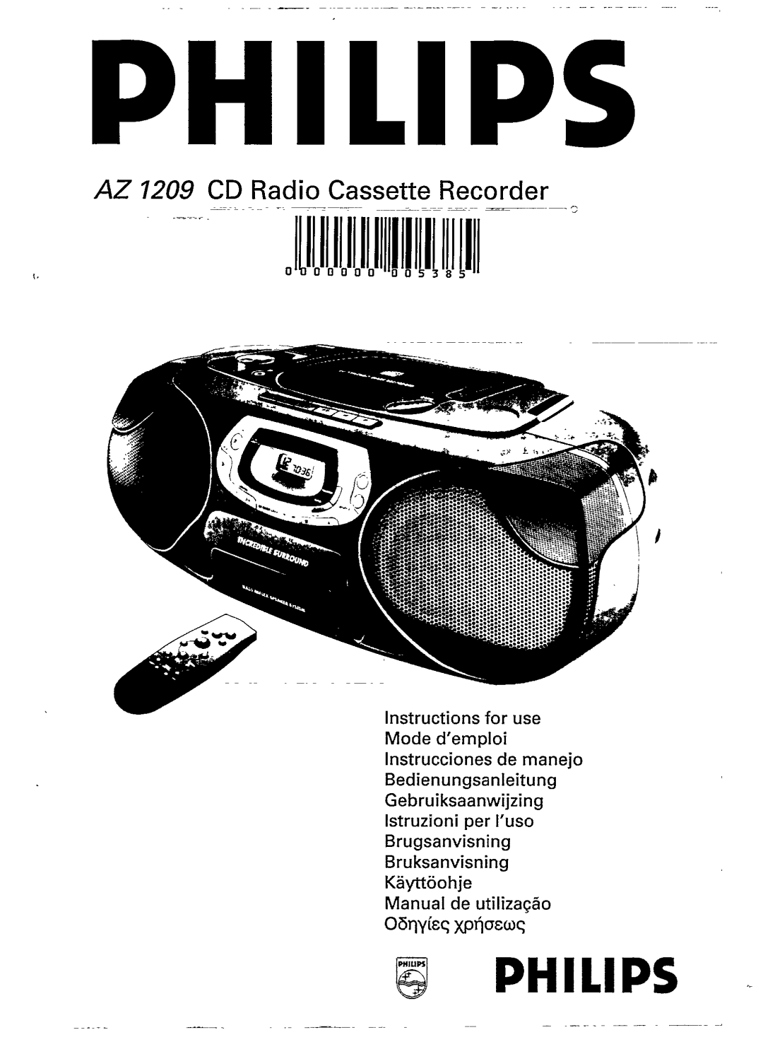 Philips AZ1209 manual 