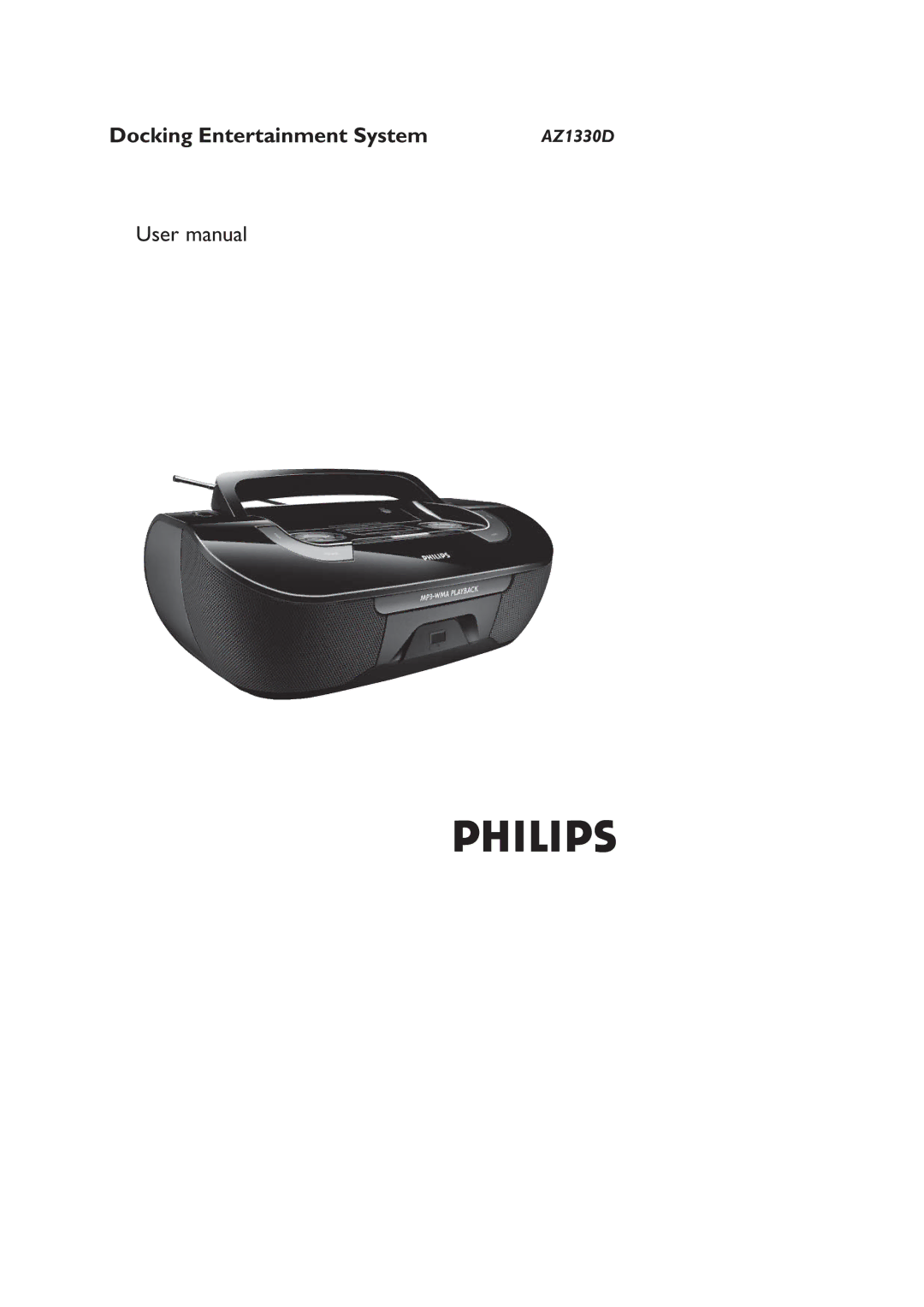 Philips AZ1330 user manual Docking Entertainment System 