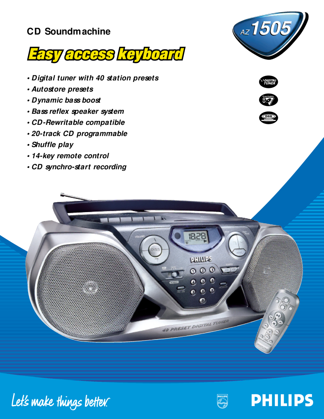 Philips AZ1505 manual CD Soundmachine 