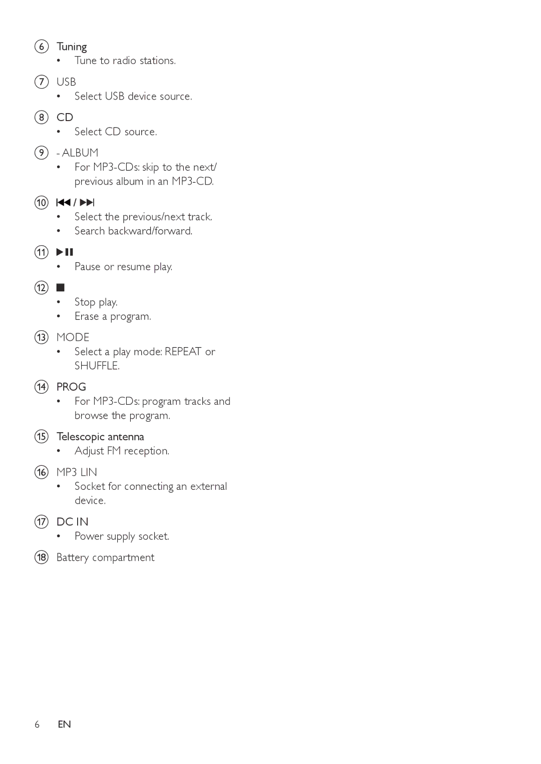 Philips AZ1837 user manual Usb 