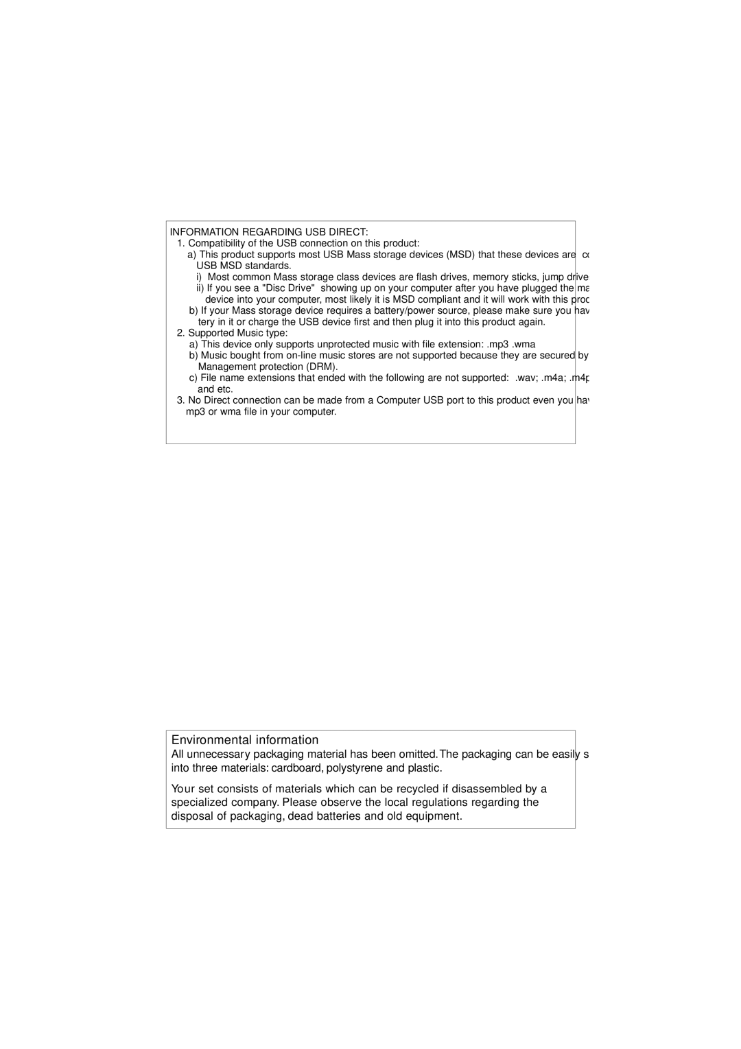 Philips AZ1839 user manual Environmental information 