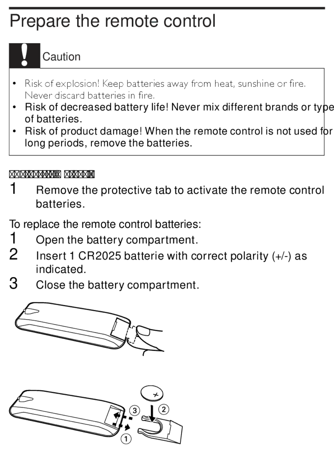 Philips AZ1852 user manual Prepare the remote control 