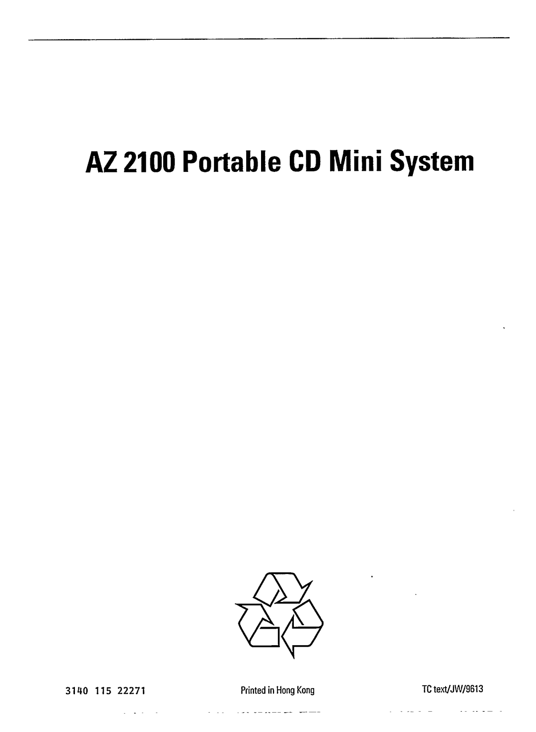 Philips AZ2100 manual 