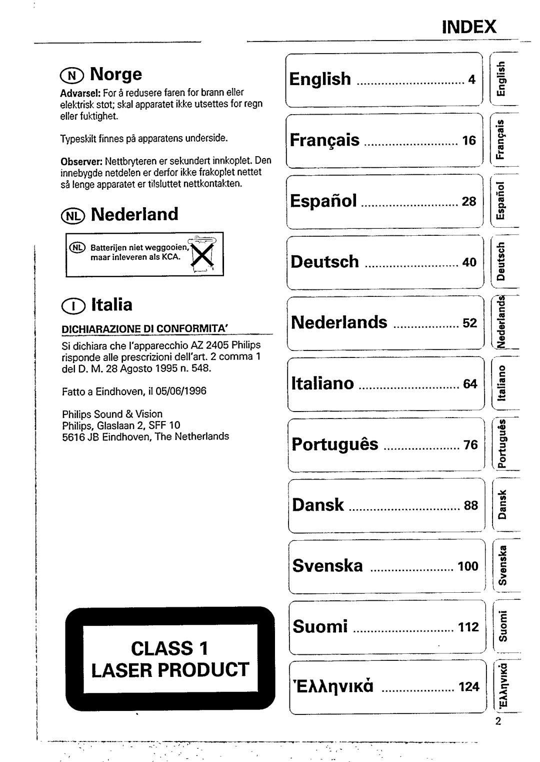 Philips AZ2405 manual 