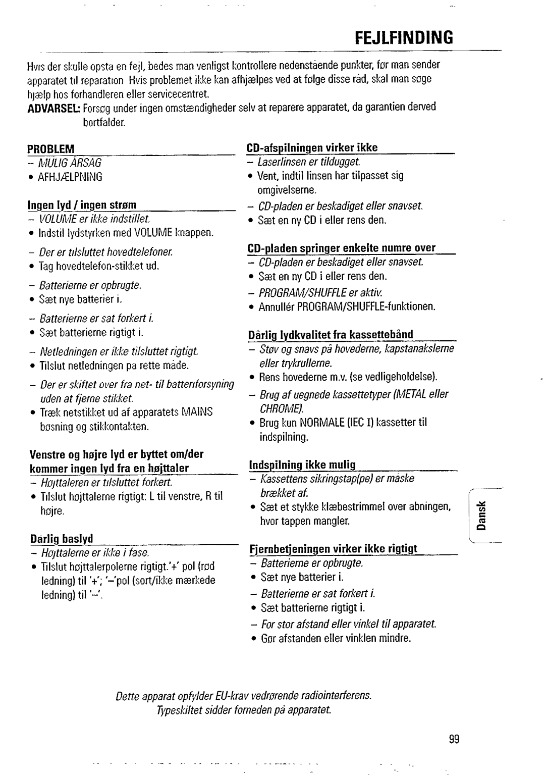 Philips AZ2407 manual 