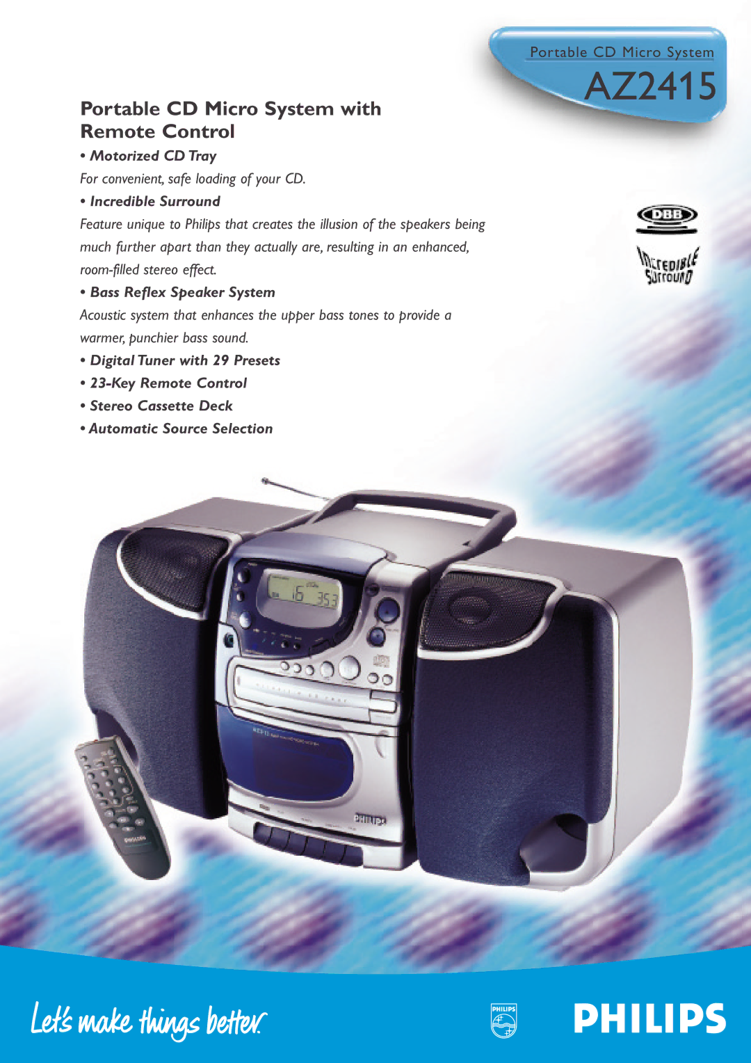 Philips AZ2415 manual 