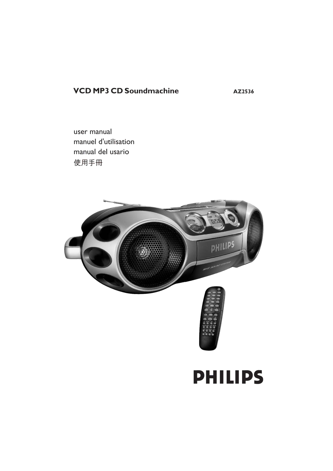 Philips AZ2536/01 user manual VCD MP3 CD Soundmachine 