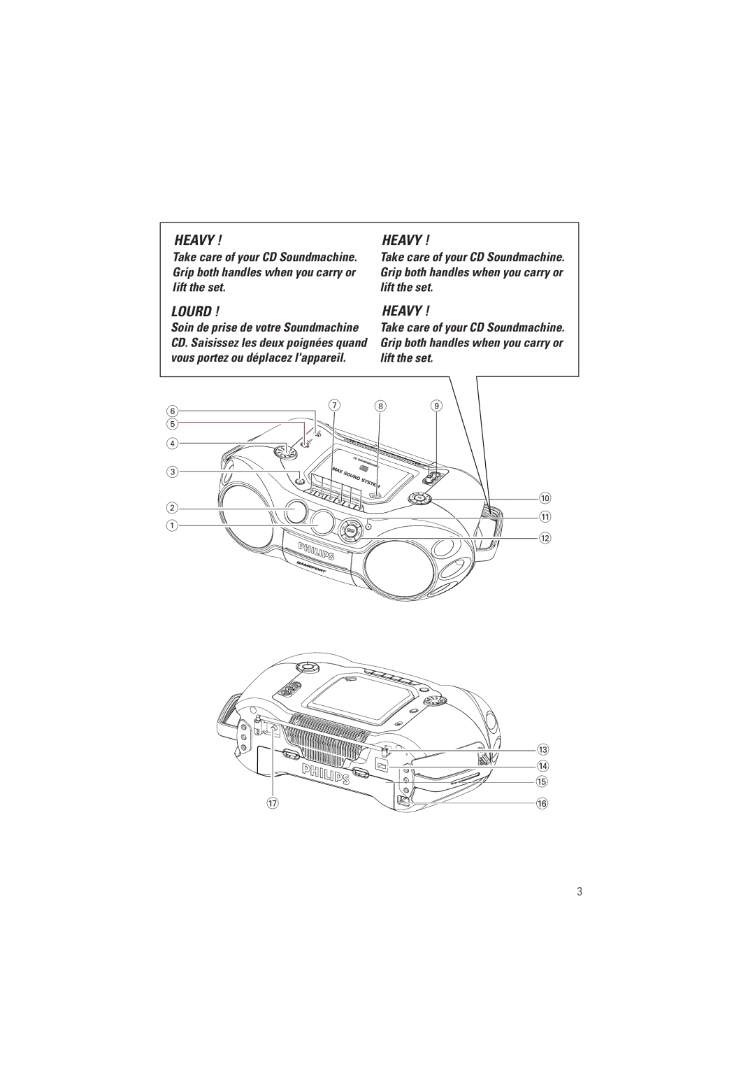 Philips AZ2536/01 user manual Heavy 