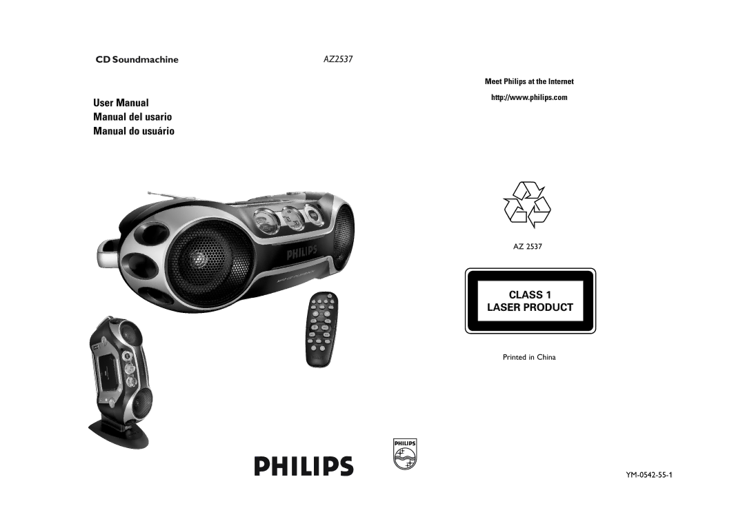 Philips AZ2537 user manual Class Laser Product 