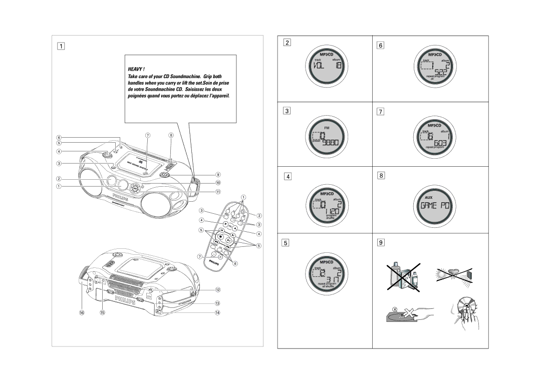 Philips AZ2537 user manual Heavy 