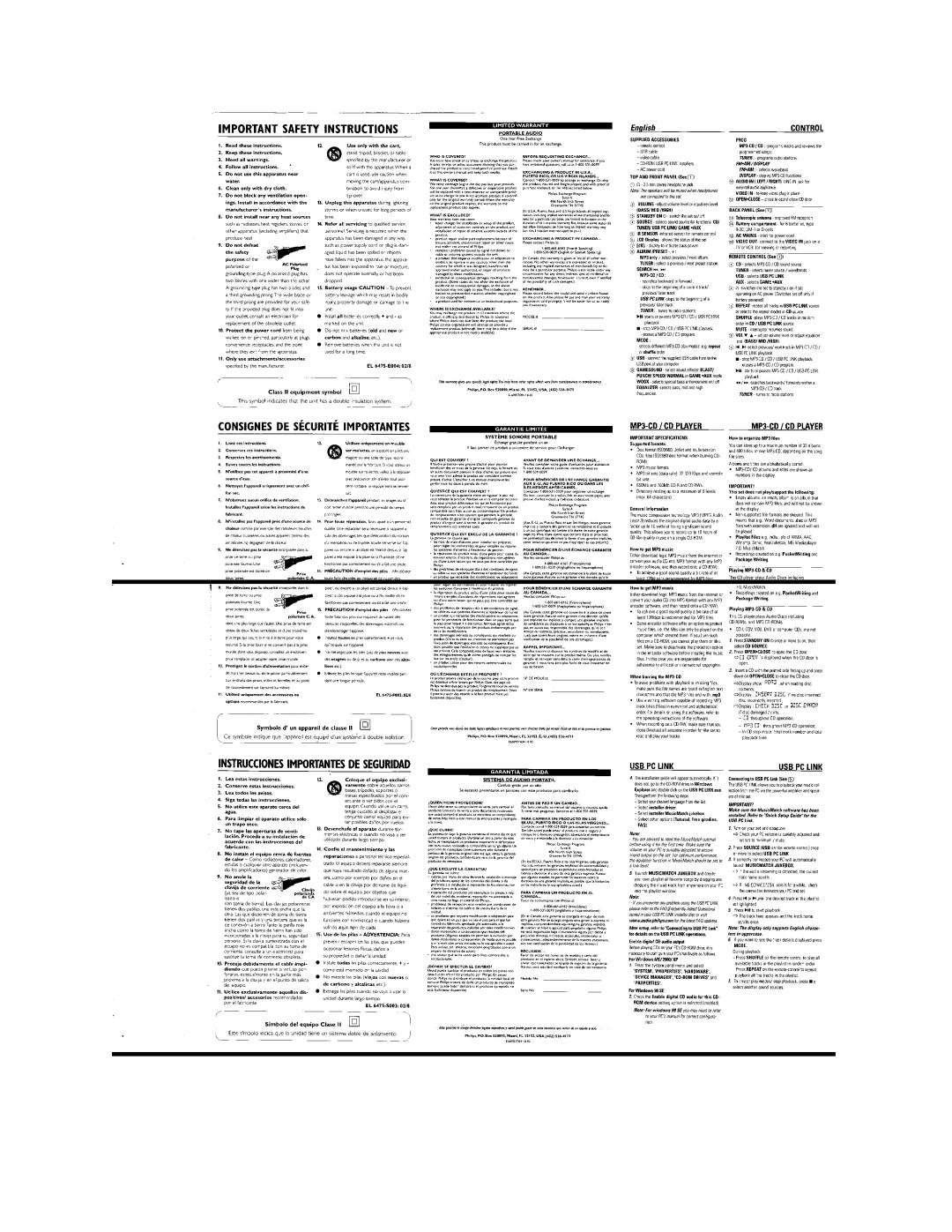 Philips AZ2558/17 manual 