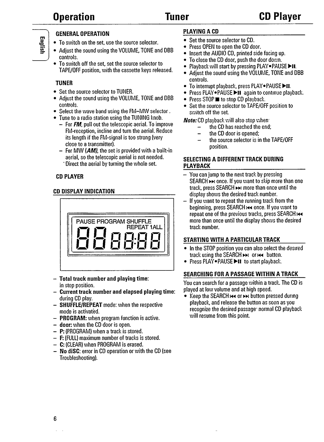 Philips AZ2600 manual 