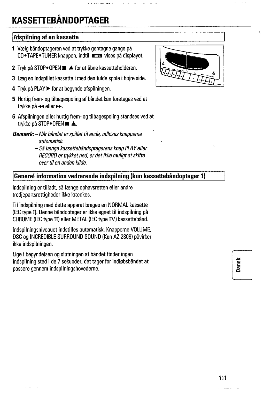 Philips AZ2805, AZ2808 manual 