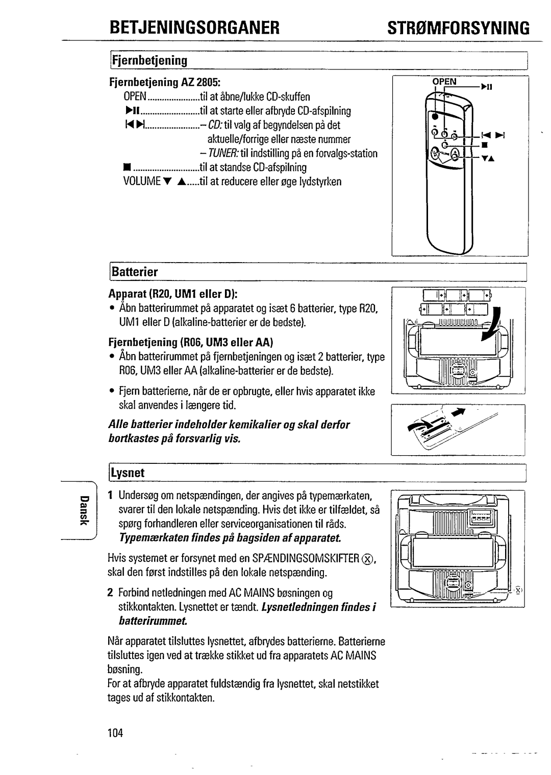 Philips AZ2808, AZ2805 manual 