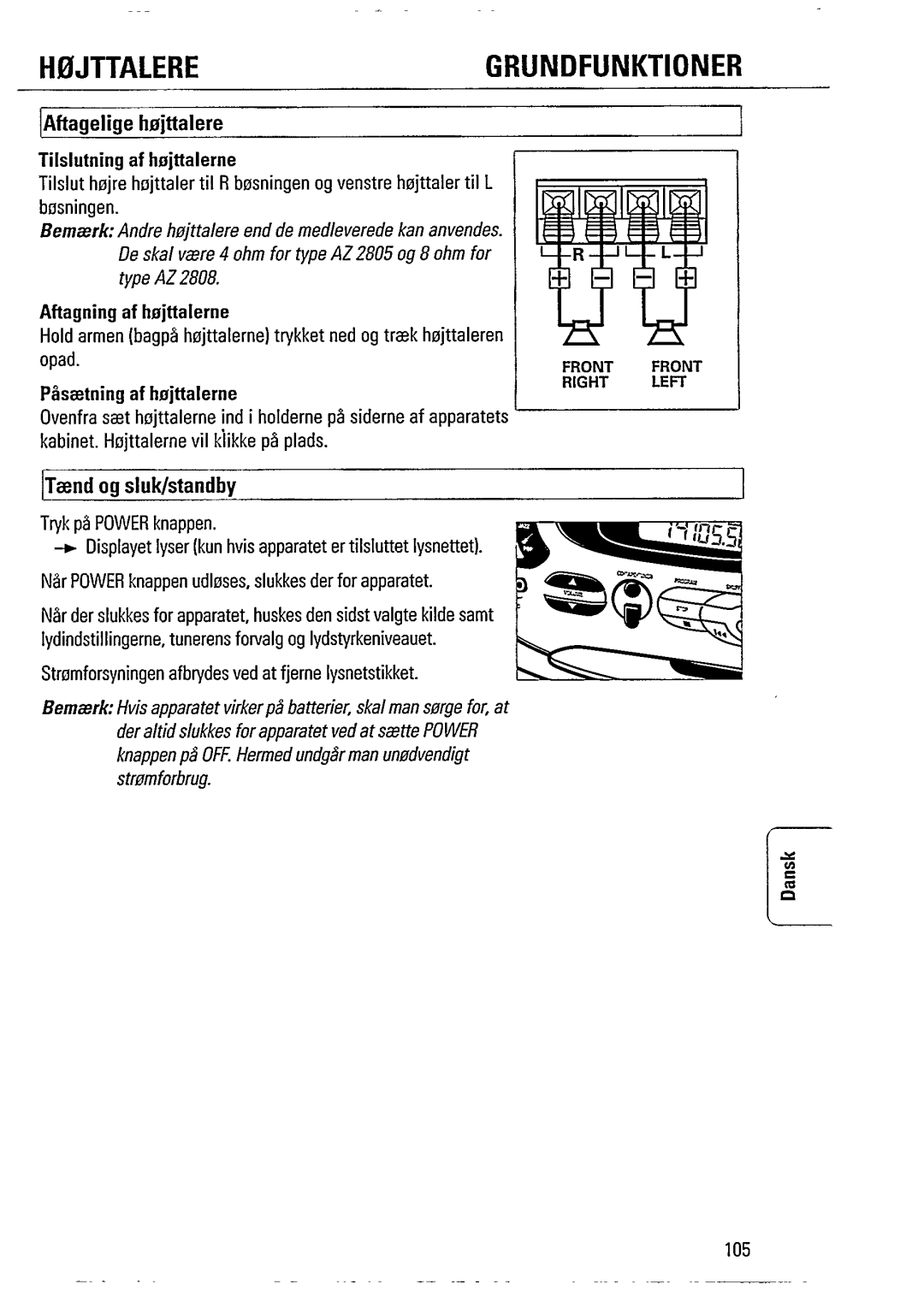 Philips AZ2805, AZ2808 manual 