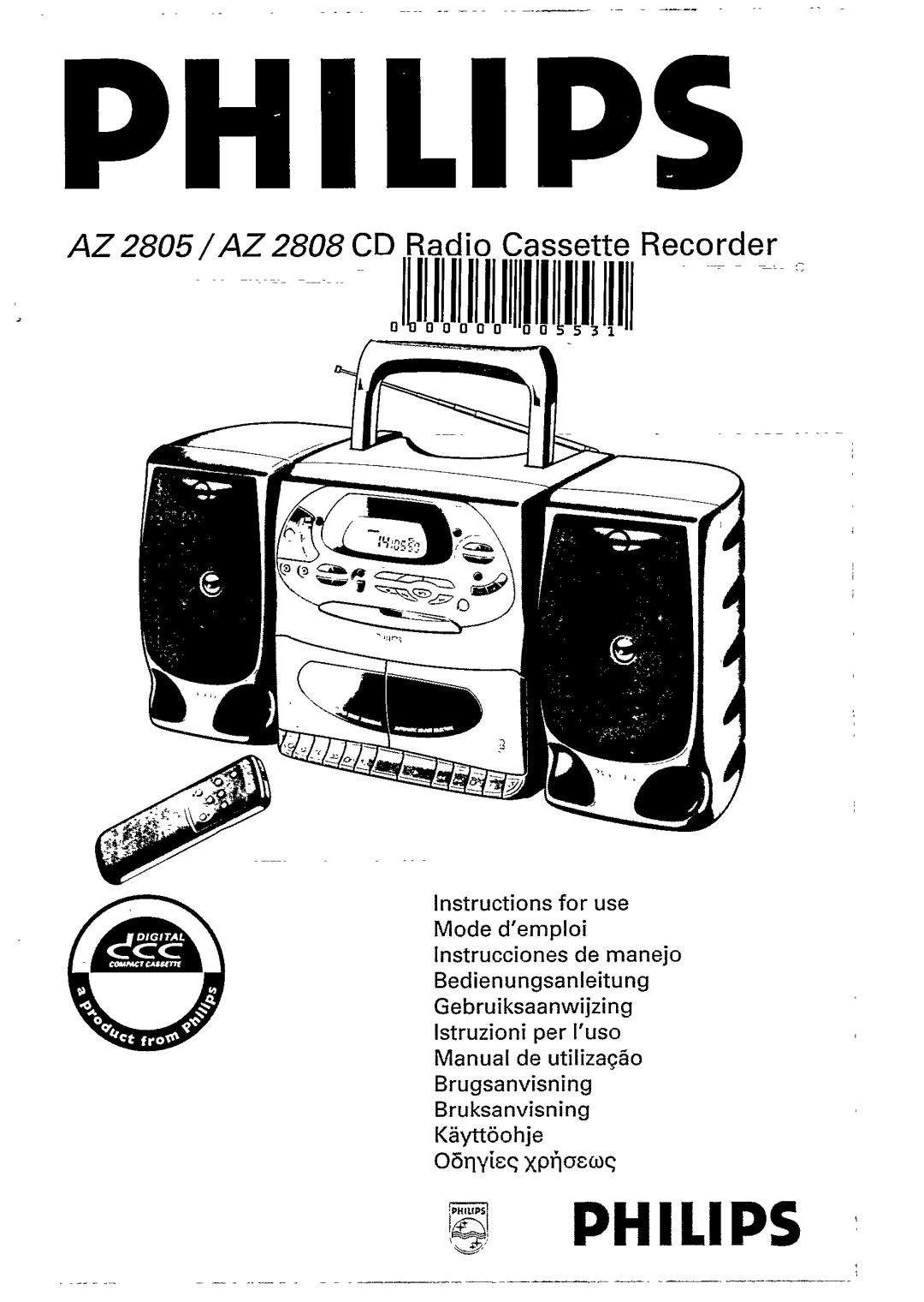 Philips AZ2805, AZ2808 manual 