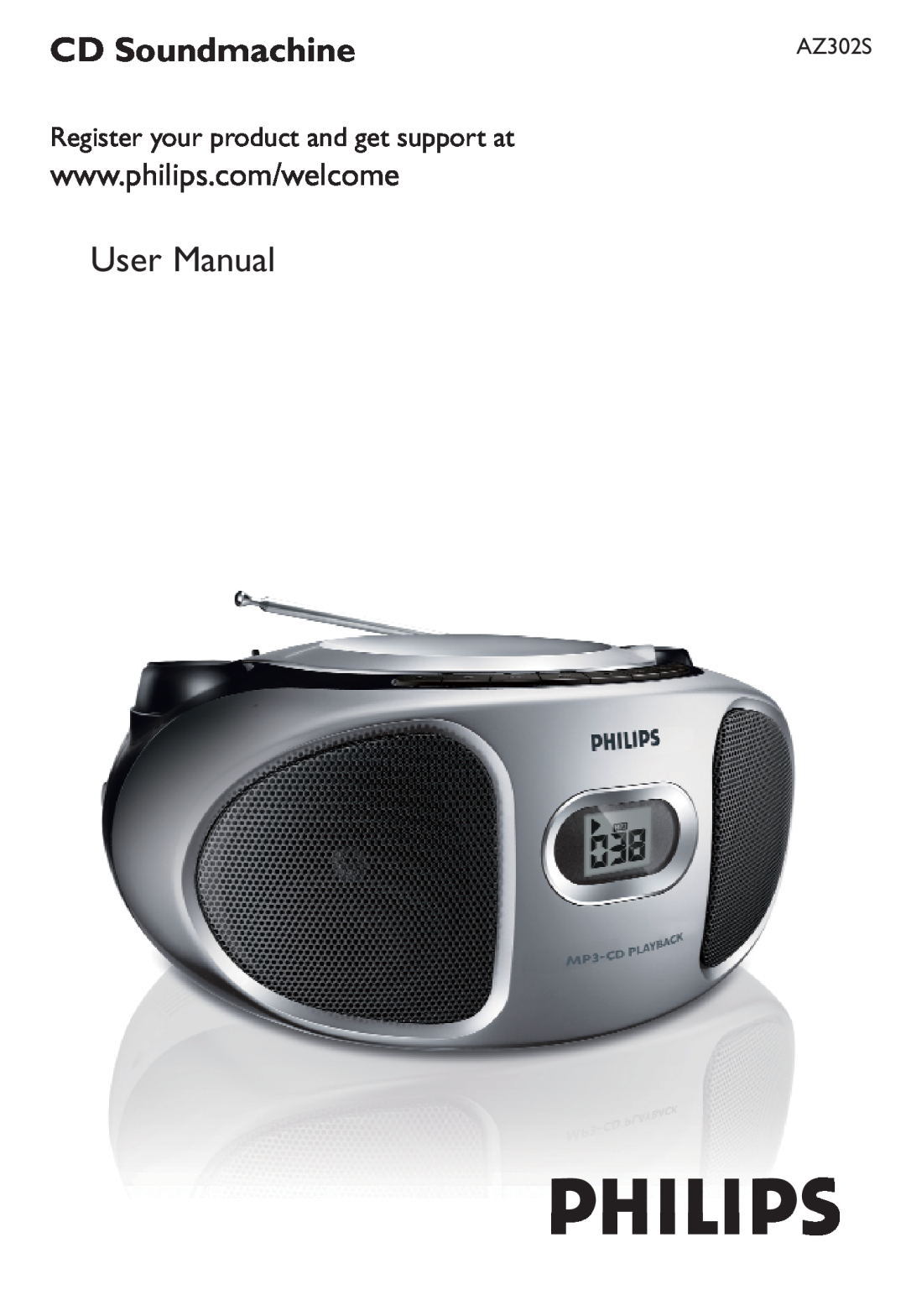 Philips AZ302S user manual CD Soundmachine, Register your product and get support at 