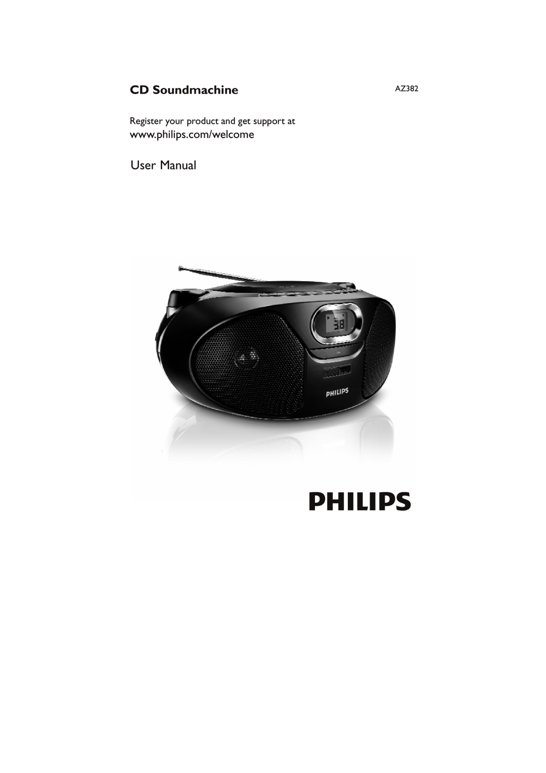 Philips AZ382 user manual CD Soundmachine, Register your product and get support at 