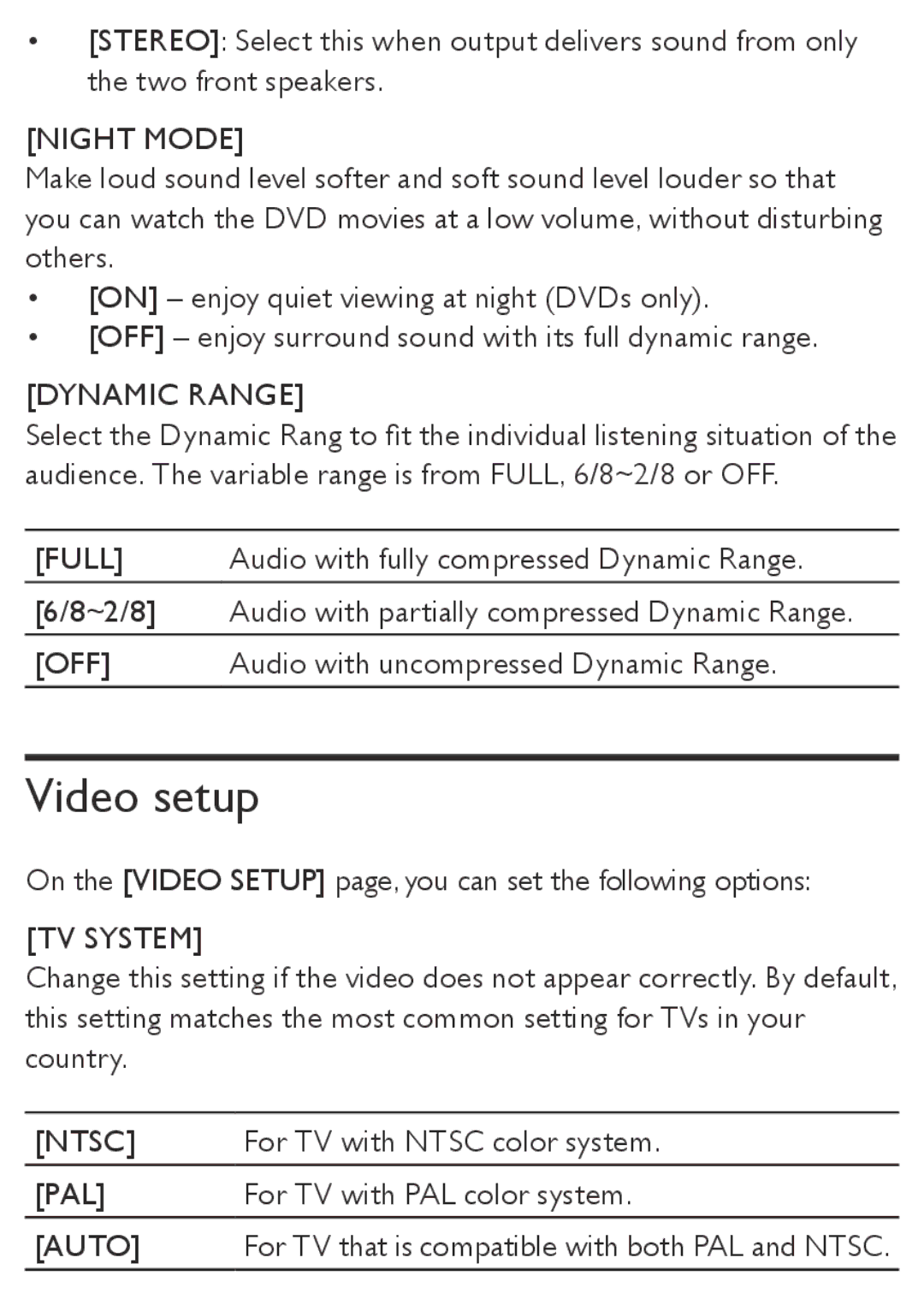 Philips AZ5740 user manual Video setup 