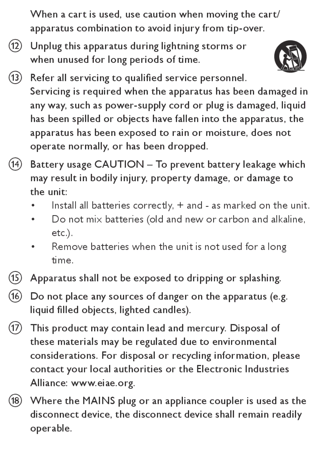 Philips AZ5740 user manual Install all batteries correctly, + and as marked on the unit 