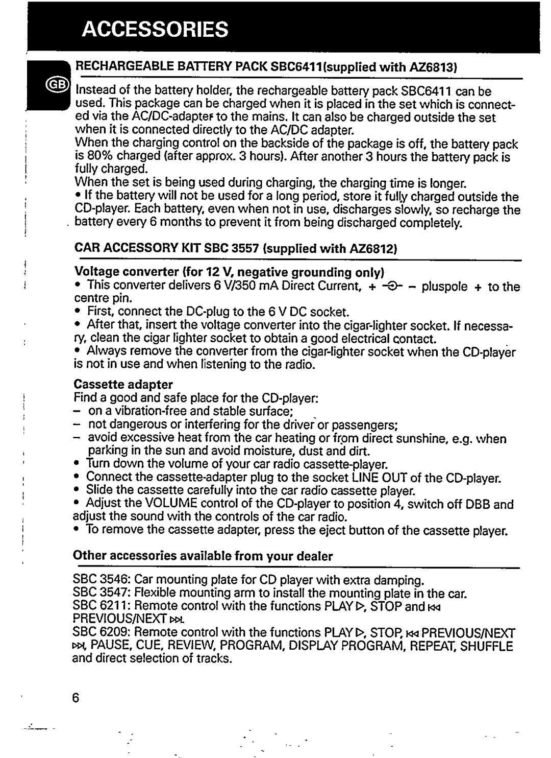 Philips AZ6813, AZ6811, AZ6812 manual 