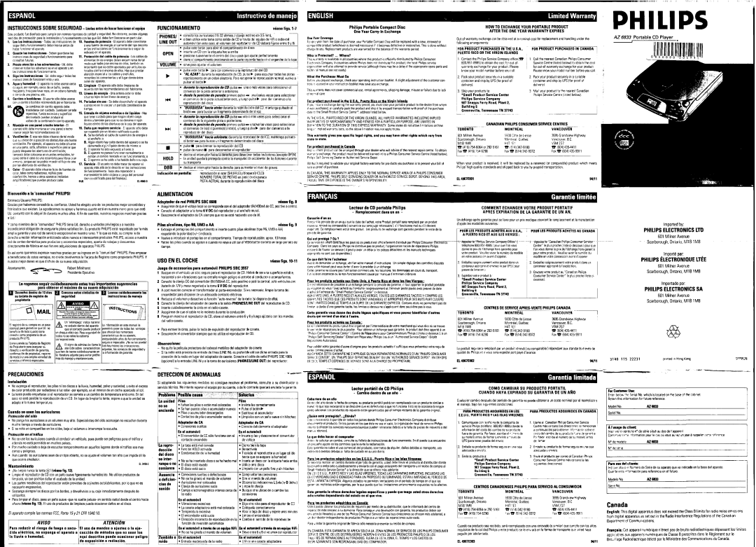 Philips AZ6833/05 manual 