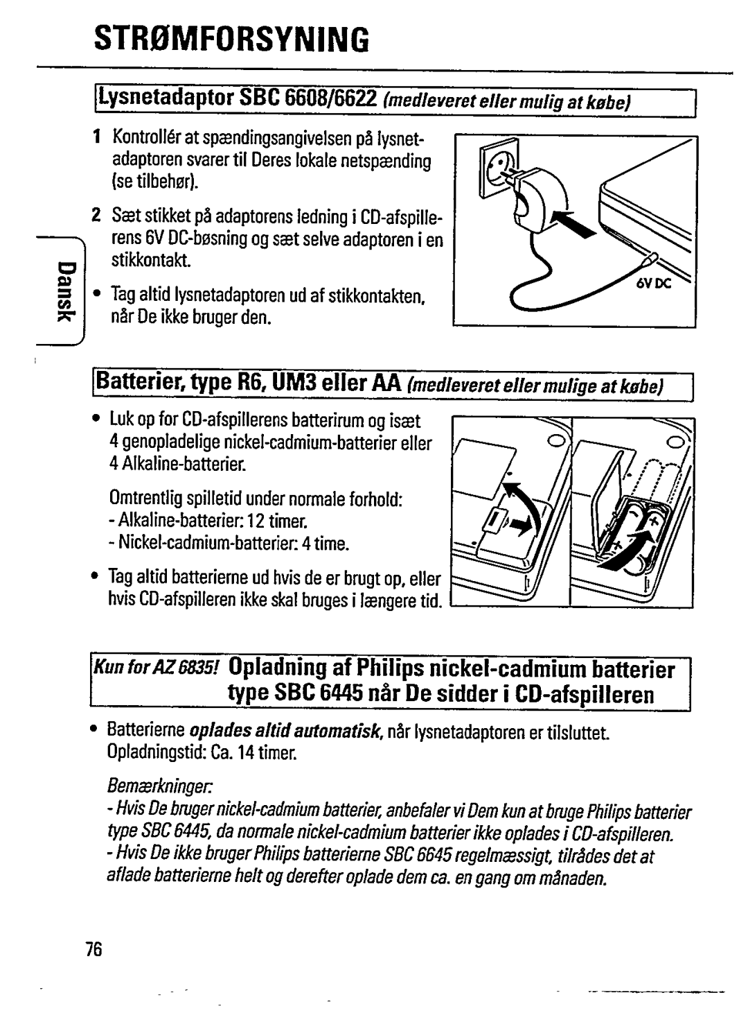 Philips AZ6835, AZ6834 manual 