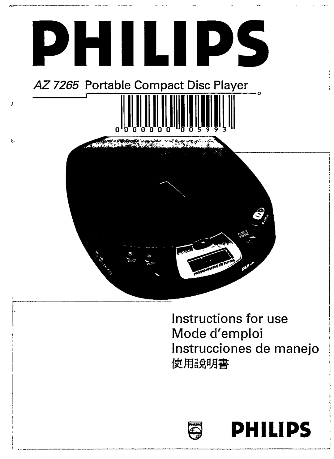 Philips AZ7265 manual 