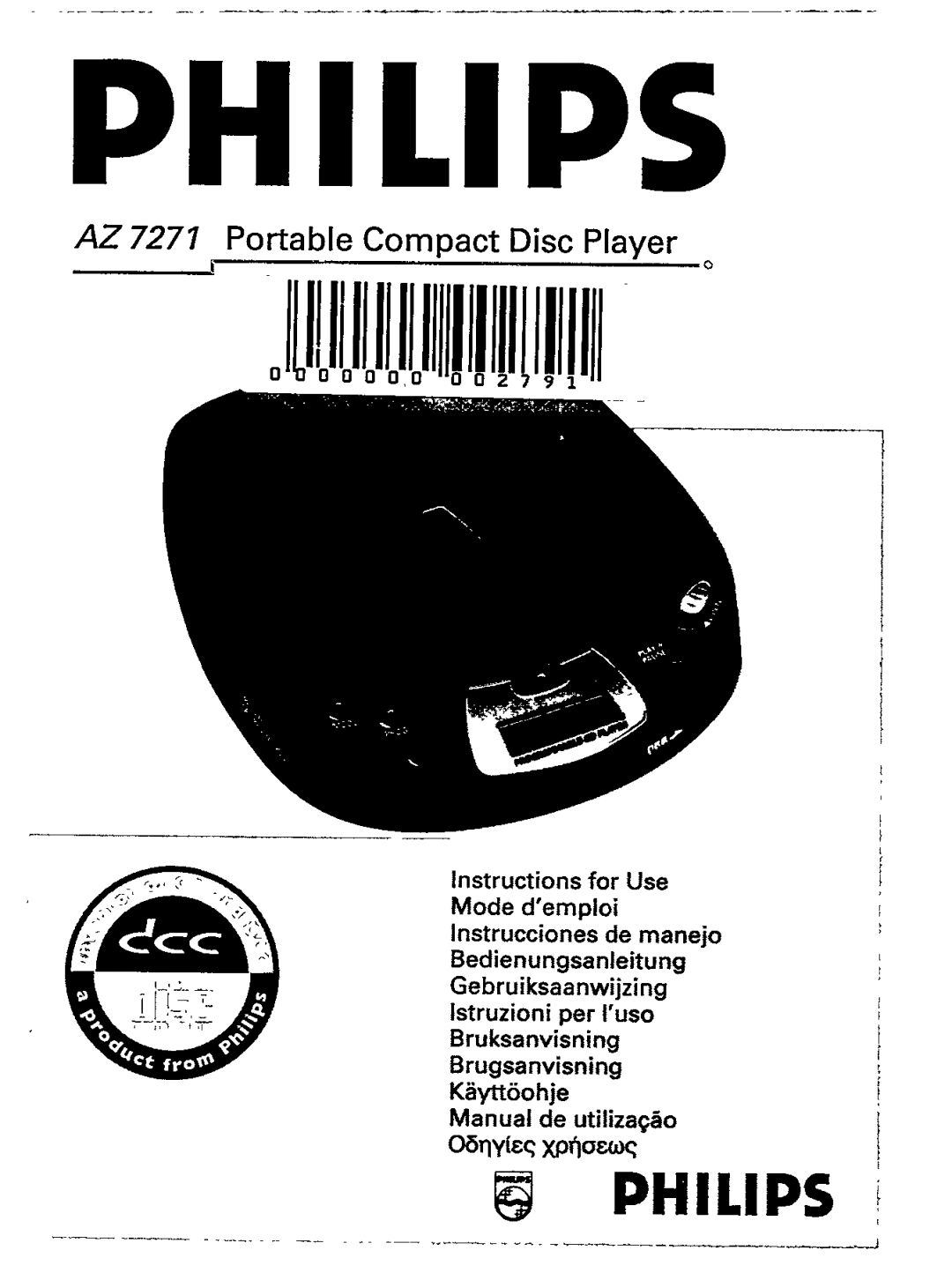 Philips AZ7271 manual 