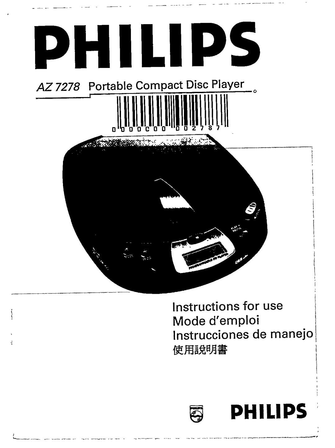 Philips AZ7278/01 manual 