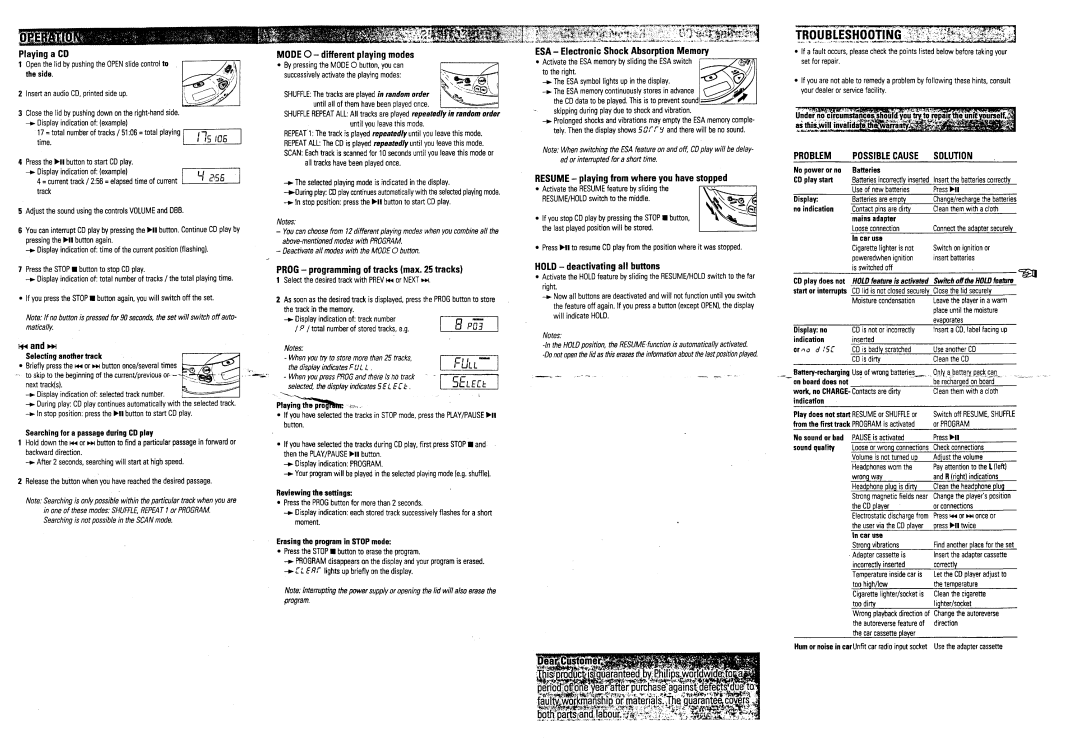 Philips AZ7361 manual 