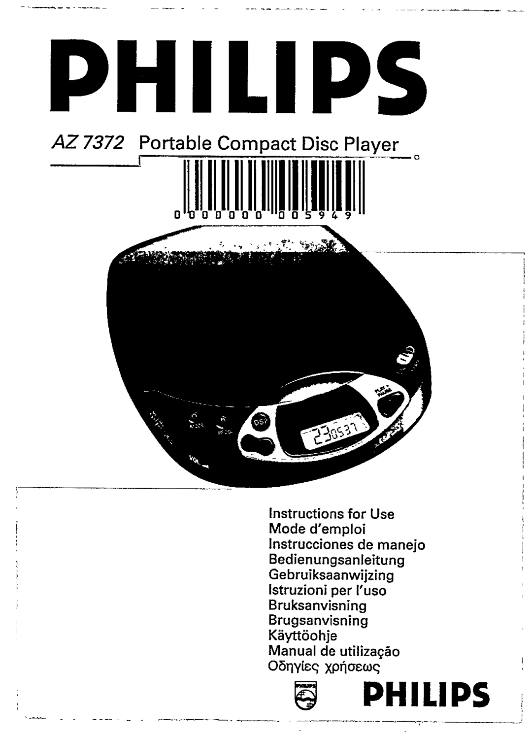 Philips AZ7372 manual 