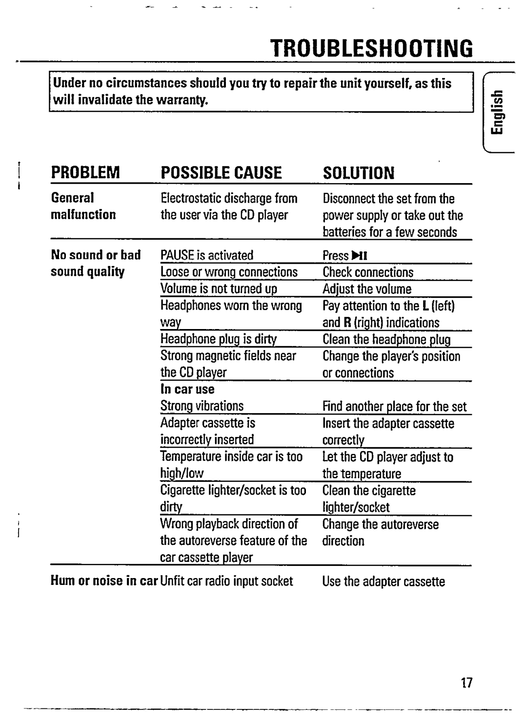 Philips AZ7376/00 manual 