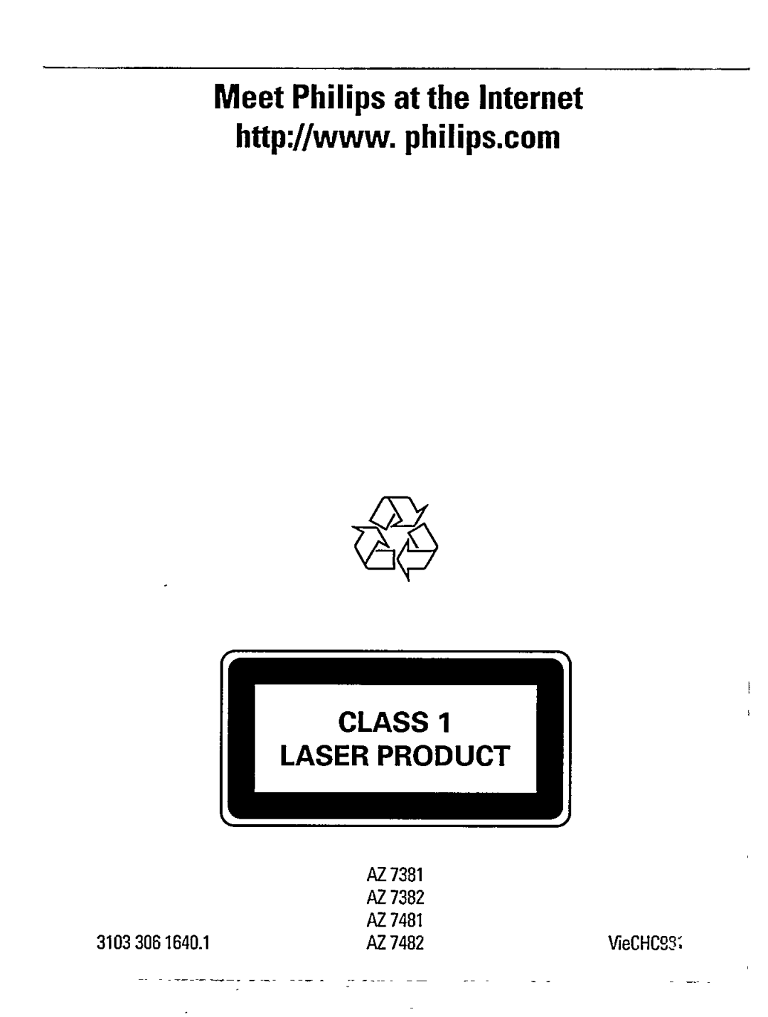 Philips AZ7382/11 manual 