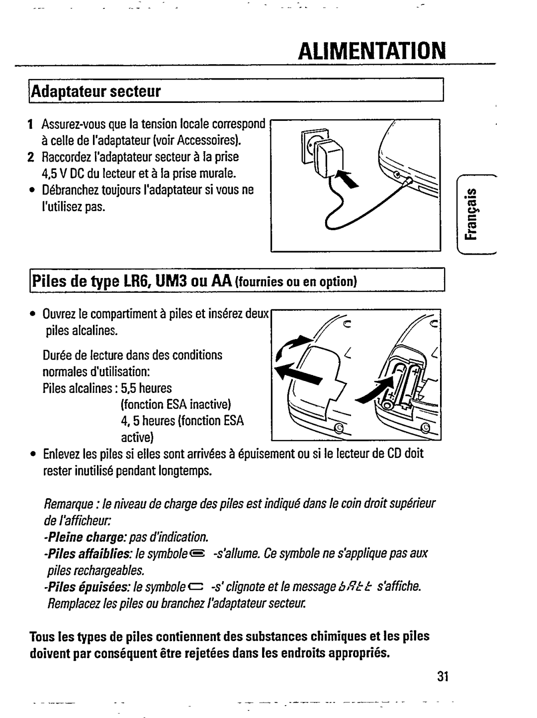 Philips AZ7433 manual 