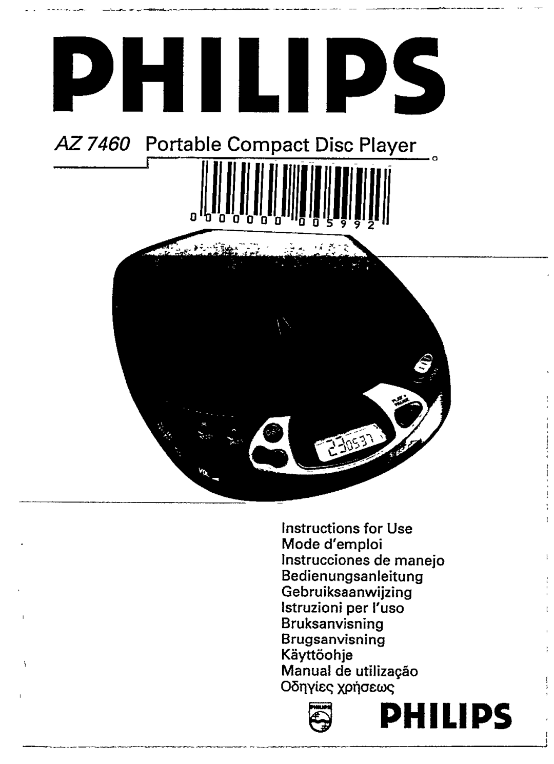 Philips AZ7460/00 manual 