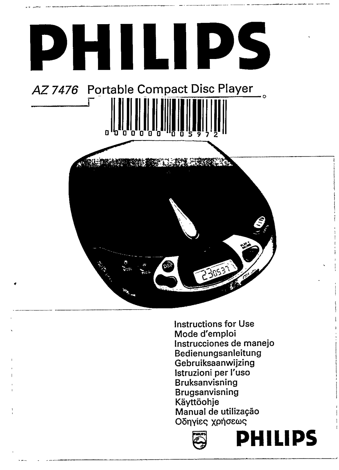 Philips AZ7476/05 manual 