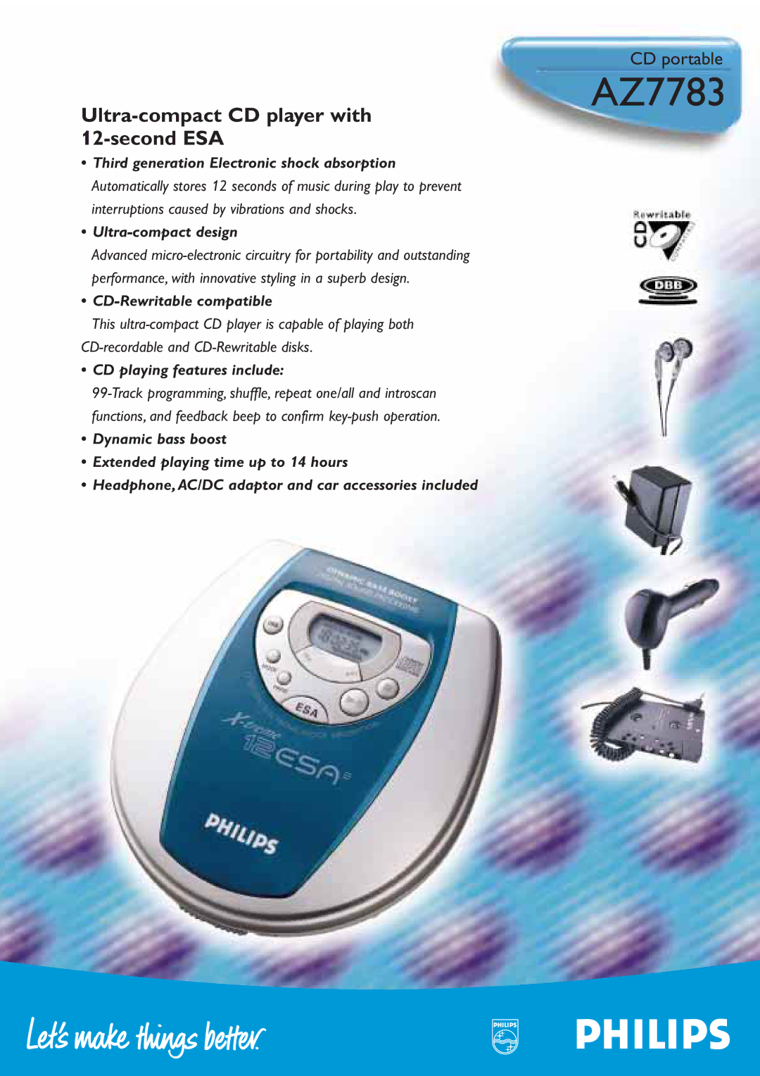 Philips AZ7781 manual AZ7783 