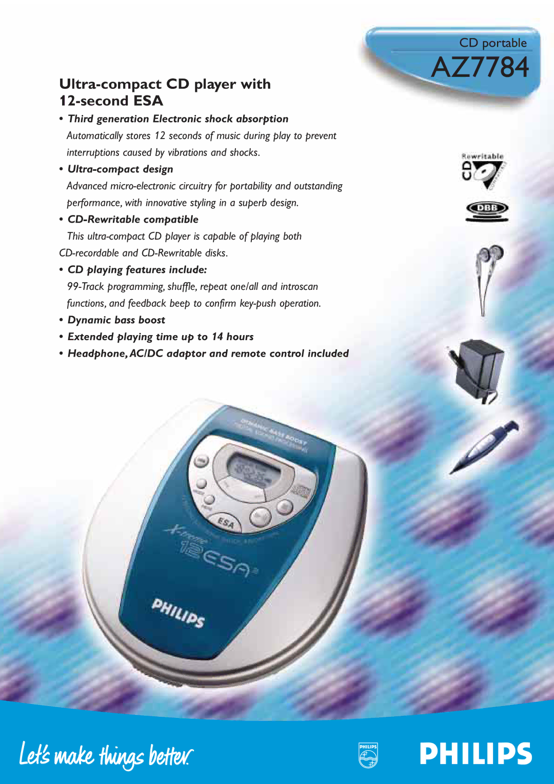 Philips AZ7781 manual AZ7784 