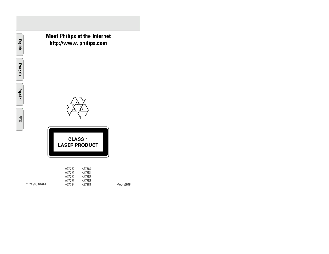 Philips AZ7784, AZ7783, AZ7880, AZ7782, AZ7780, AZ7882, AZ7883 manual Meet Philips at the Internet 