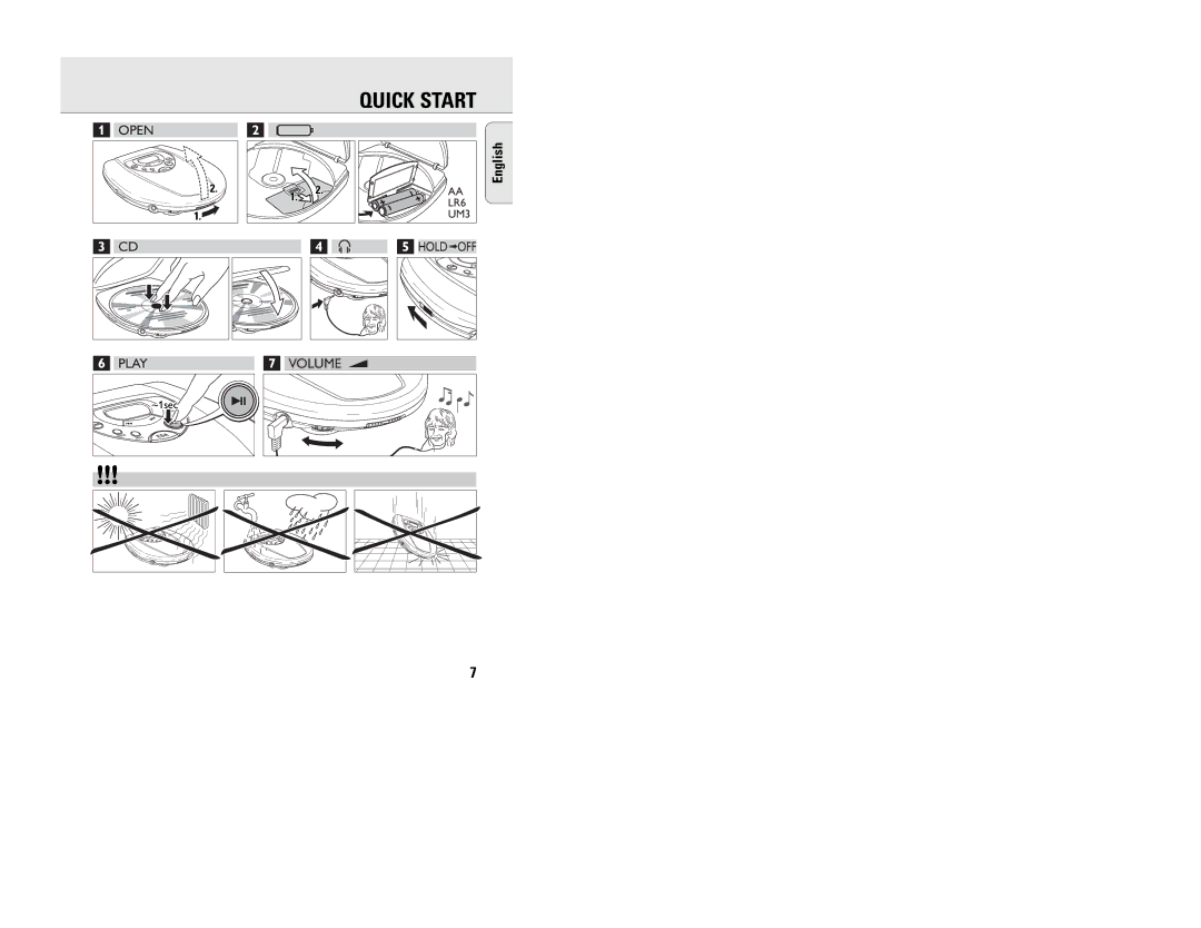 Philips AZ7783, AZ7880, AZ7784, AZ7782, AZ7780, AZ7882, AZ7883 manual Quick Start 