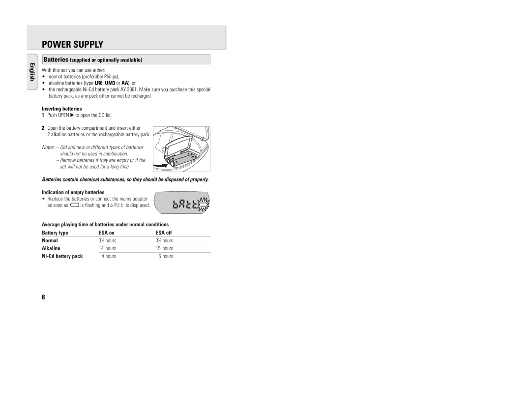 Philips AZ7880, AZ7783, AZ7784, AZ7782, AZ7780, AZ7882, AZ7883 manual Power Supply 