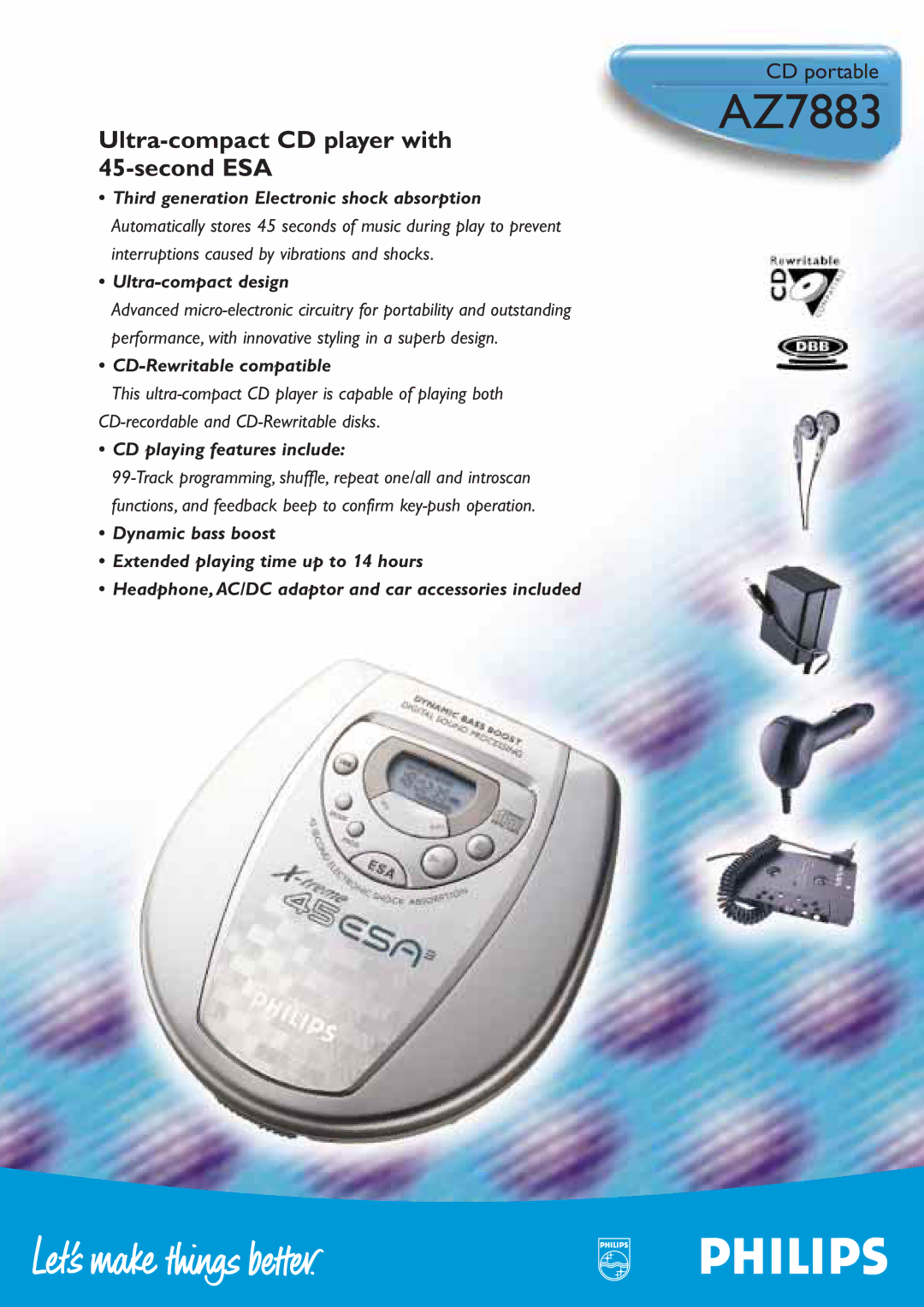 Philips AZ7881 manual AZ7883 