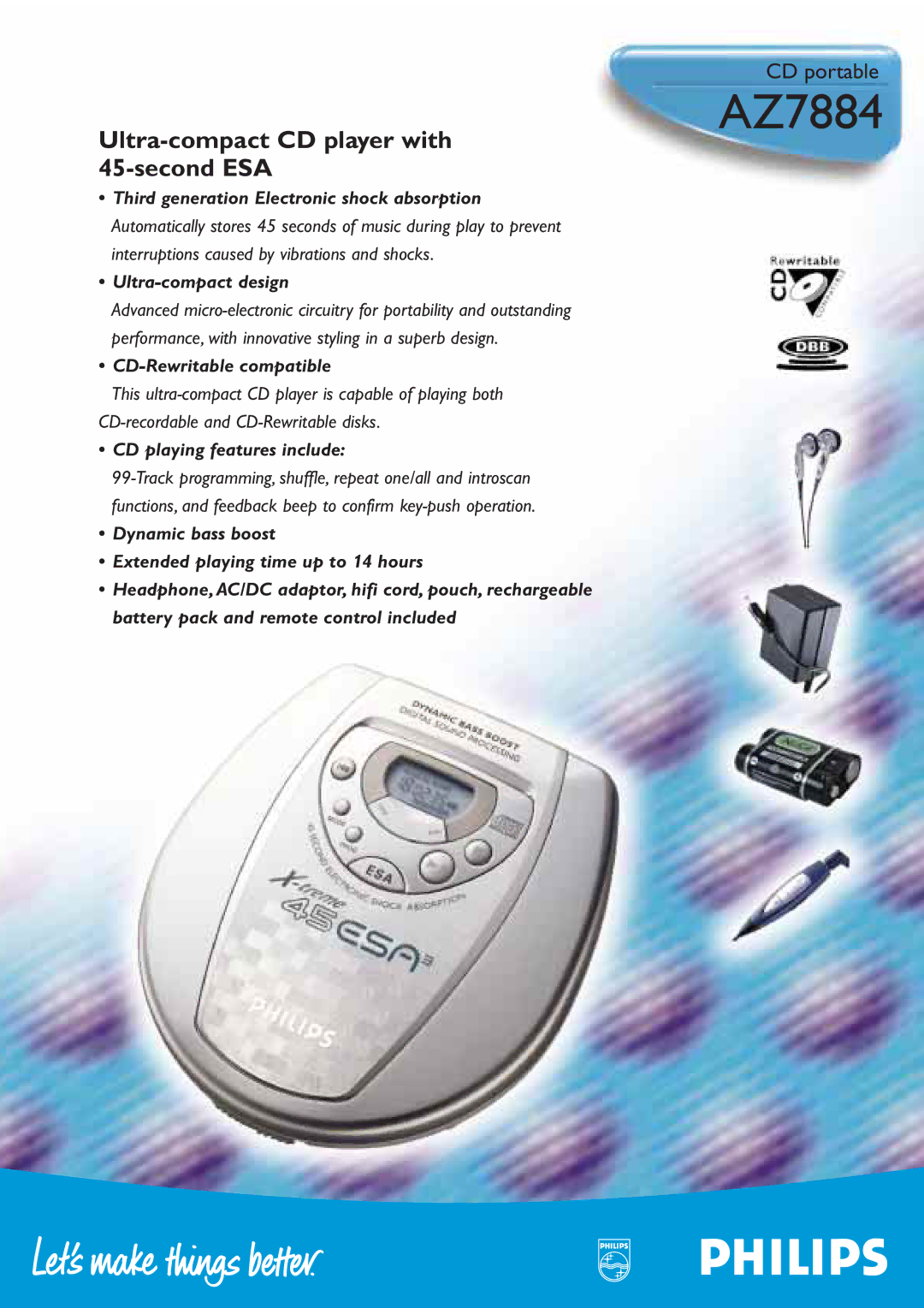 Philips AZ7881 manual AZ7884 