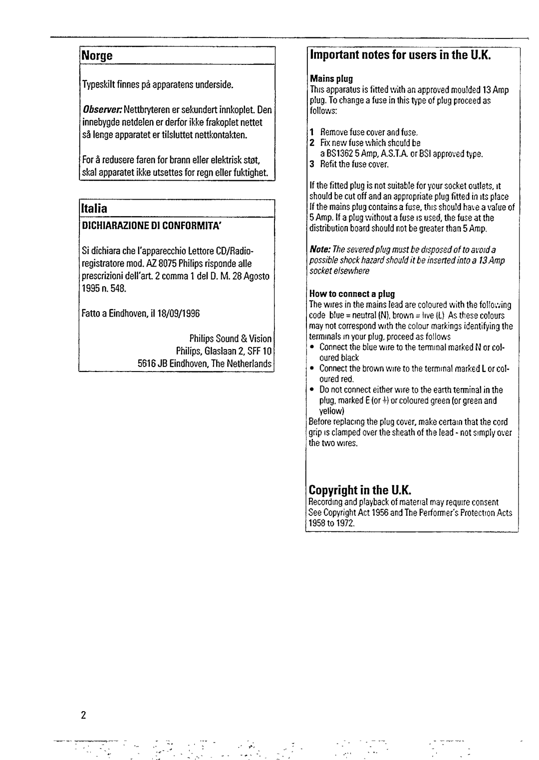 Philips AZ8075 manual 
