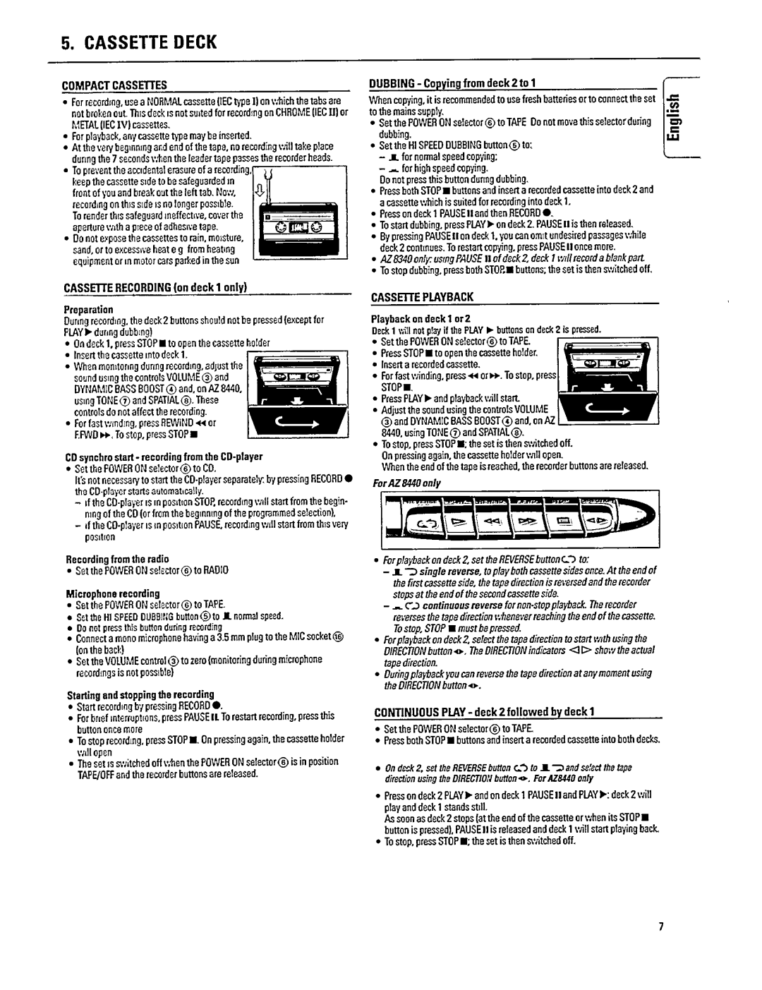 Philips AZ8440/05 manual 