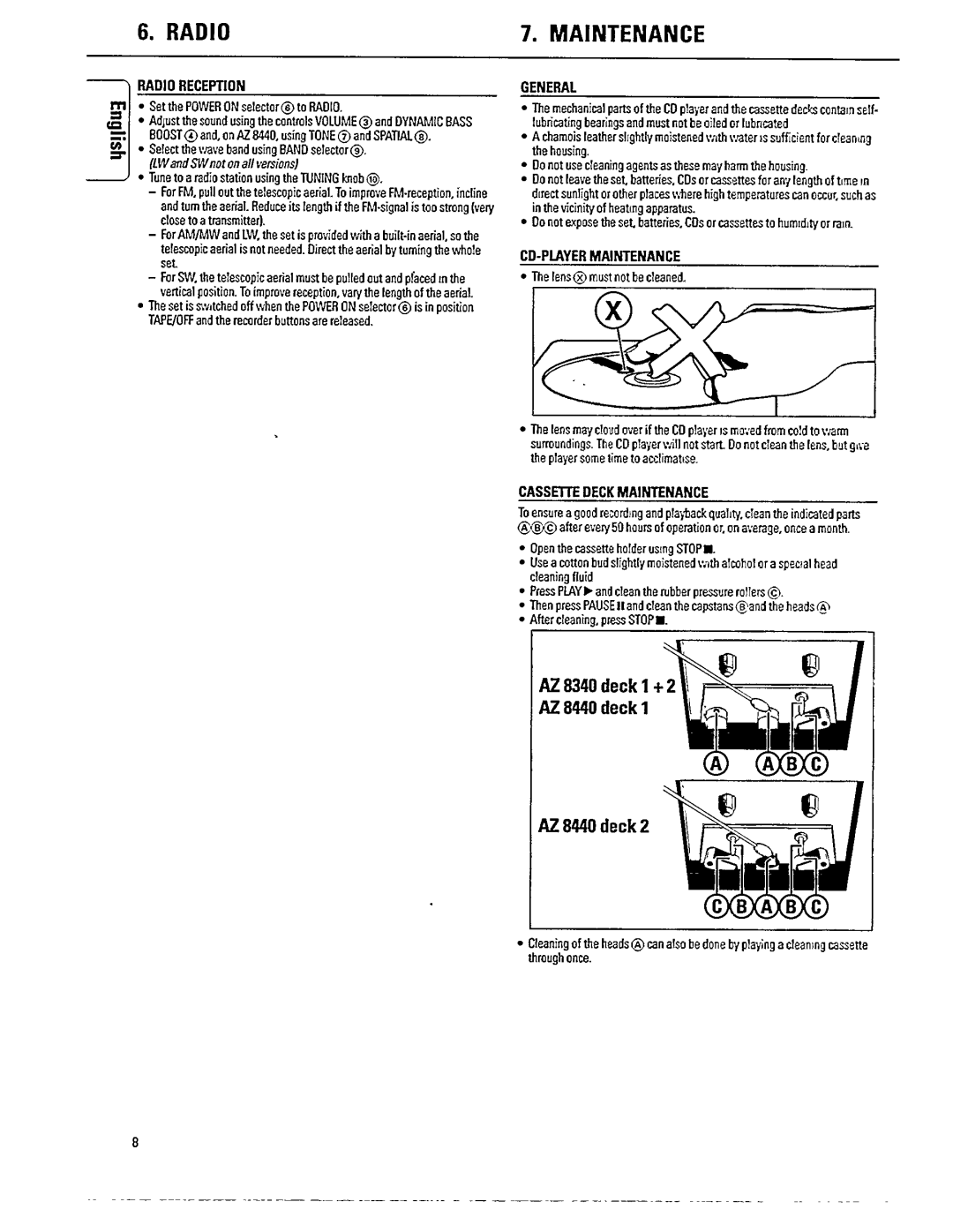 Philips AZ8440/05 manual 